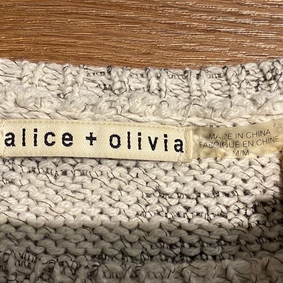 Alice + Olivia Lightweight Gray Marled Wool Blend Sweater Round Neck Women M 4-6 - Picture 9 of 12